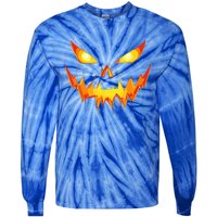 Jack O Lantern Face Pumpkin Scary Halloween Costume Funny Tie-Dye Long Sleeve Shirt