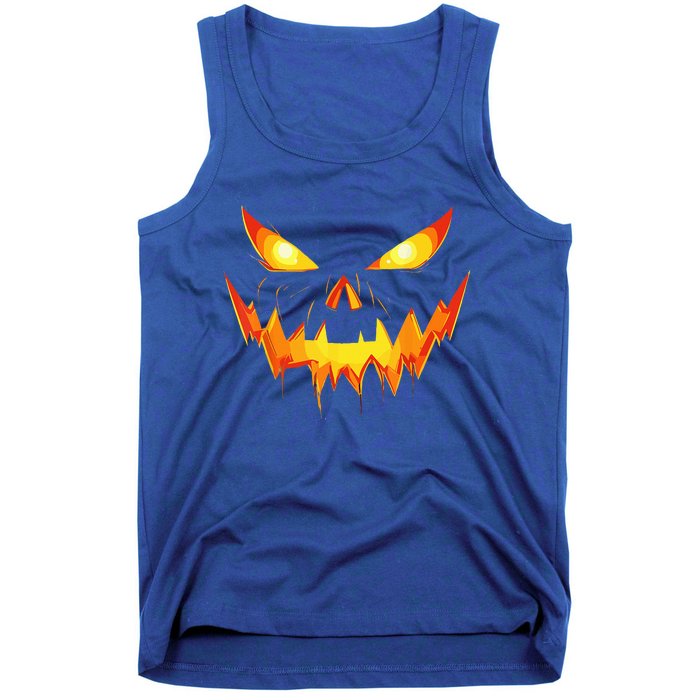 Jack O Lantern Face Pumpkin Scary Halloween Costume Funny Tank Top