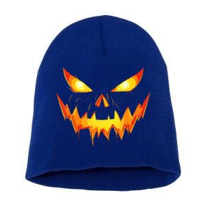 Jack O Lantern Face Pumpkin Scary Halloween Costume Funny Short Acrylic Beanie