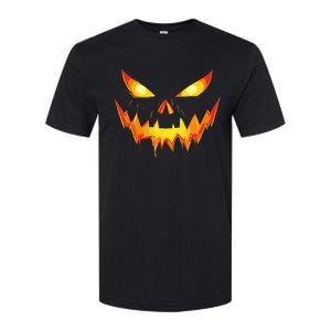 Jack O Lantern Face Pumpkin Scary Halloween Costume Funny Softstyle CVC T-Shirt