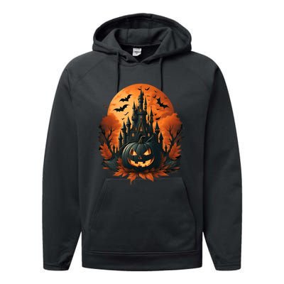 Jack O Lantern Face | Halloween Pumpkin | Spooky Performance Fleece Hoodie