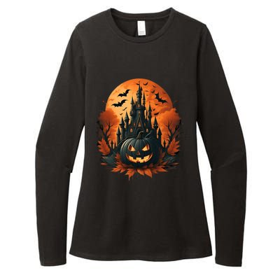 Jack O Lantern Face | Halloween Pumpkin | Spooky Womens CVC Long Sleeve Shirt