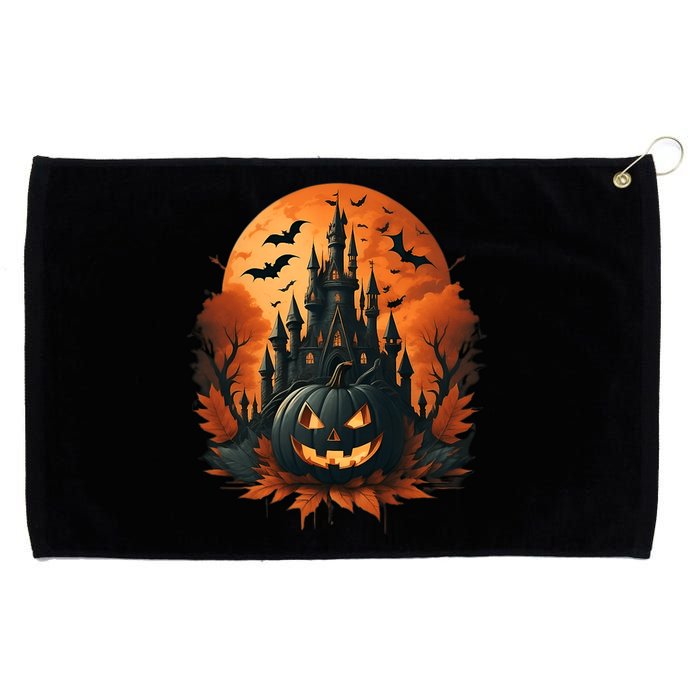 Jack O Lantern Face | Halloween Pumpkin | Spooky Grommeted Golf Towel