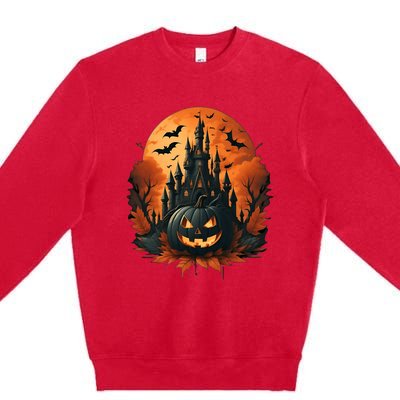 Jack O Lantern Face | Halloween Pumpkin | Spooky Premium Crewneck Sweatshirt