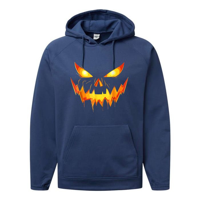 Jack O Lantern Face Pumpkin Scary Funny Halloween Costume Gift Performance Fleece Hoodie