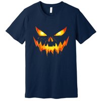 Jack O Lantern Face Pumpkin Scary Funny Halloween Costume Gift Premium T-Shirt