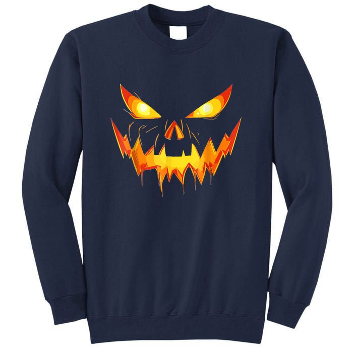 Jack O Lantern Face Pumpkin Scary Funny Halloween Costume Gift Tall Sweatshirt