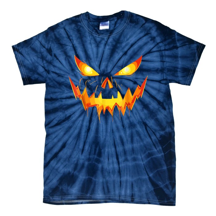 Jack O Lantern Face Pumpkin Scary Funny Halloween Costume Gift Tie-Dye T-Shirt