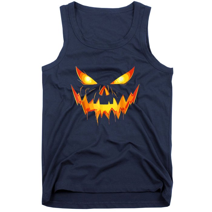 Jack O Lantern Face Pumpkin Scary Funny Halloween Costume Gift Tank Top