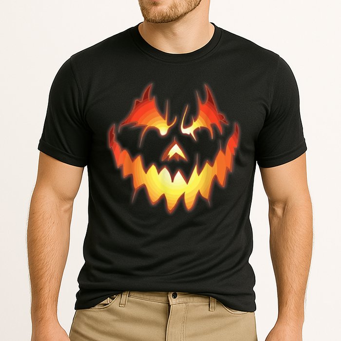 Jack O Lantern Scary Pumpkin Face Funny Halloween Cooling Performance Crew T-Shirt