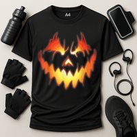 Jack O Lantern Scary Pumpkin Face Funny Halloween Cooling Performance Crew T-Shirt