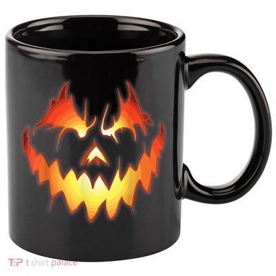 Jack O Lantern Scary Pumpkin Face Funny Halloween 11oz C Handle Ceramic Mug