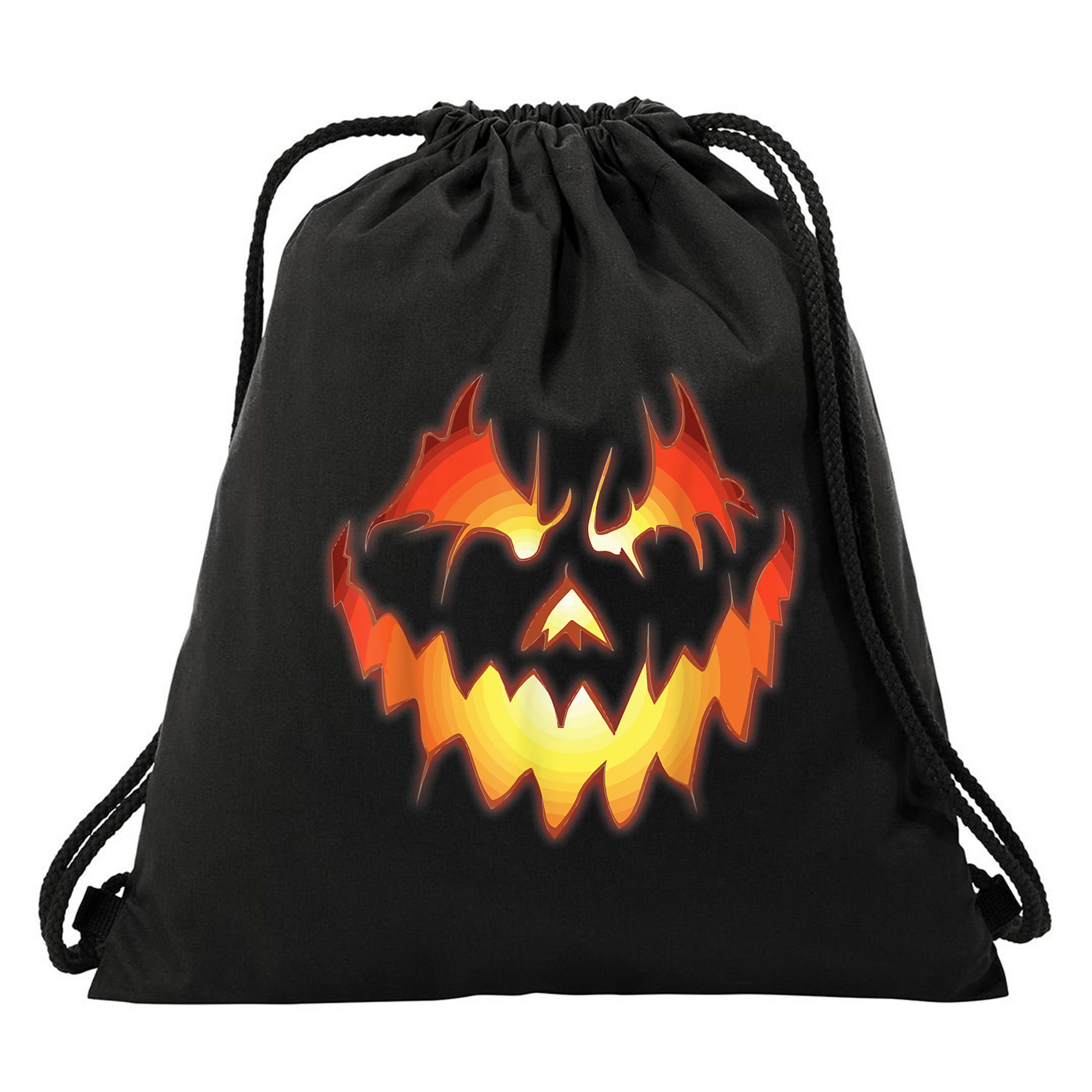 Jack O Lantern Scary Pumpkin Face Funny Halloween Drawstring Bag