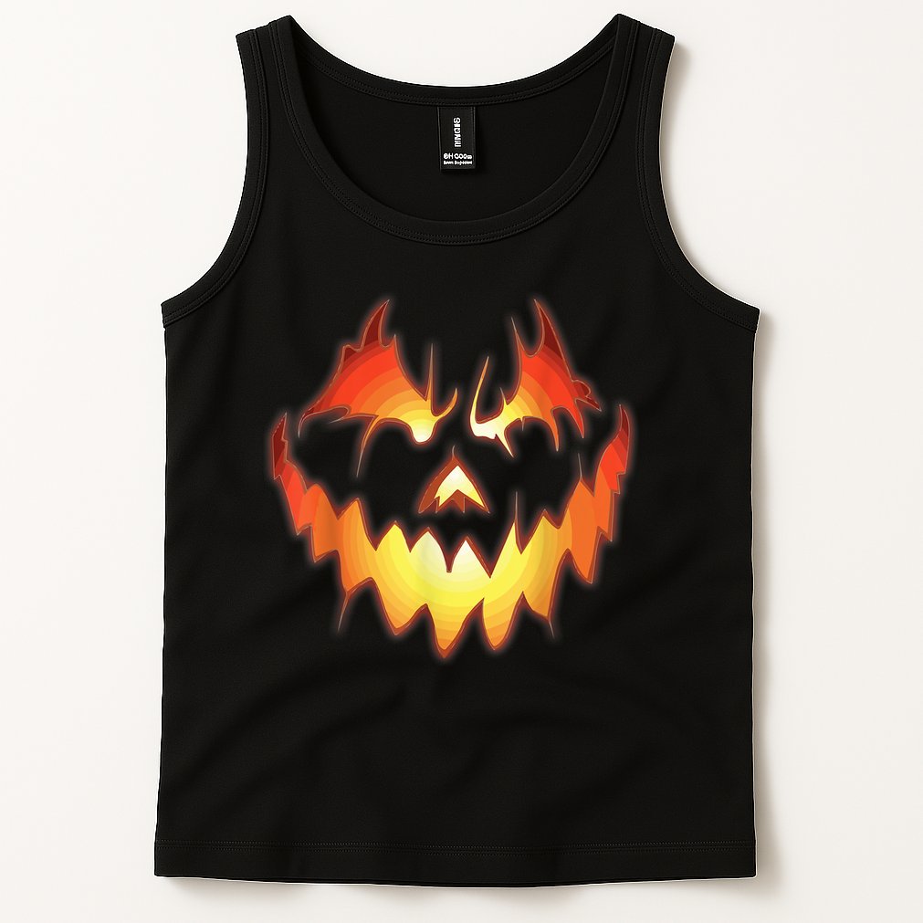 Jack O Lantern Scary Pumpkin Face Funny Halloween Tank Top