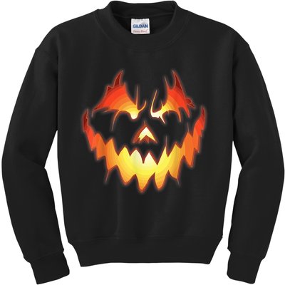 Jack O Lantern Scary Pumpkin Face Funny Halloween Kids Sweatshirt
