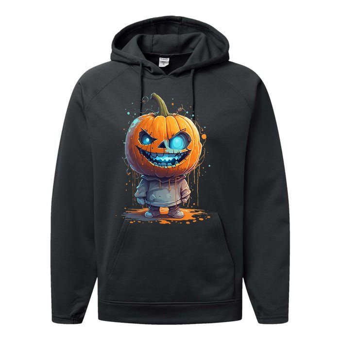 Jack O Lantern Face Pumpkin Hallowen Costume Scary Performance Fleece Hoodie