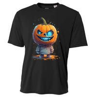 Jack O Lantern Face Pumpkin Hallowen Costume Scary Cooling Performance Crew T-Shirt