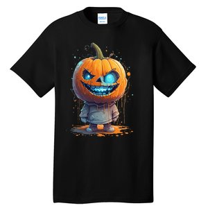 Jack O Lantern Face Pumpkin Hallowen Costume Scary Tall T-Shirt