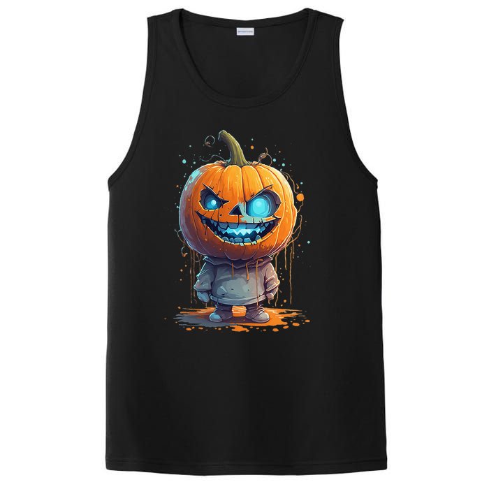 Jack O Lantern Face Pumpkin Hallowen Costume Scary PosiCharge Competitor Tank