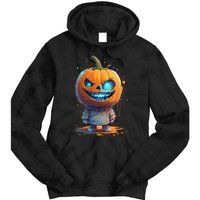 Jack O Lantern Face Pumpkin Hallowen Costume Scary Tie Dye Hoodie