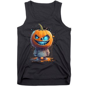 Jack O Lantern Face Pumpkin Hallowen Costume Scary Tank Top