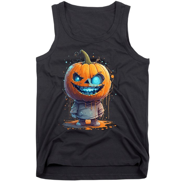 Jack O Lantern Face Pumpkin Hallowen Costume Scary Tank Top