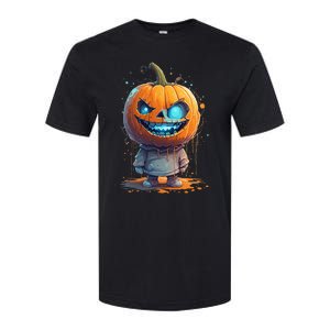 Jack O Lantern Face Pumpkin Hallowen Costume Scary Softstyle CVC T-Shirt