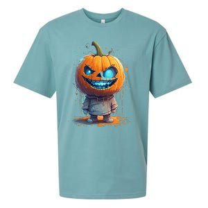 Jack O Lantern Face Pumpkin Hallowen Costume Scary Sueded Cloud Jersey T-Shirt