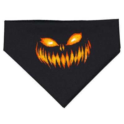 Jack O Lantern Scary Carved Pumpkin Face Halloween Costume USA-Made Doggie Bandana