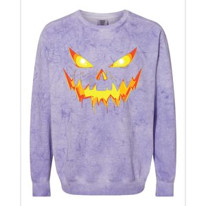 Jack O Lantern Face Pumpkin Scary Halloween Costume Funny Colorblast Crewneck Sweatshirt