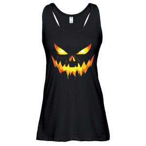 Jack O Lantern Face Pumpkin Scary Halloween Costume Funny Ladies Essential Flowy Tank