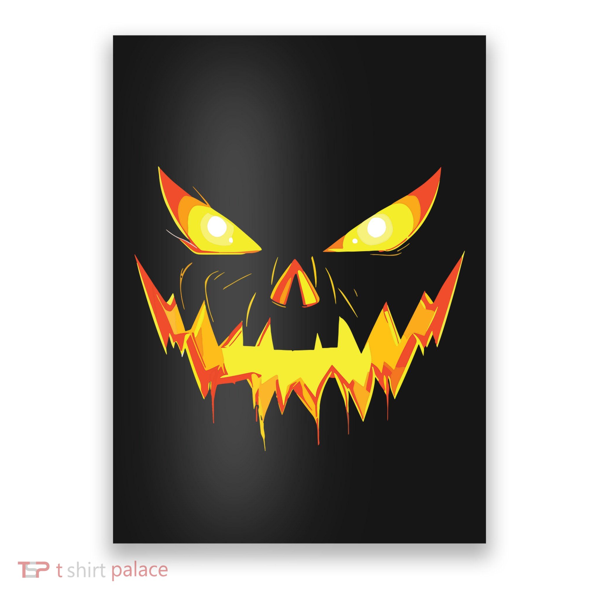 Jack O Lantern Face Pumpkin Scary Halloween Costume Funny Poster