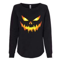 Jack O Lantern Face Pumpkin Scary Halloween Costume Funny Womens California Wash Sweatshirt