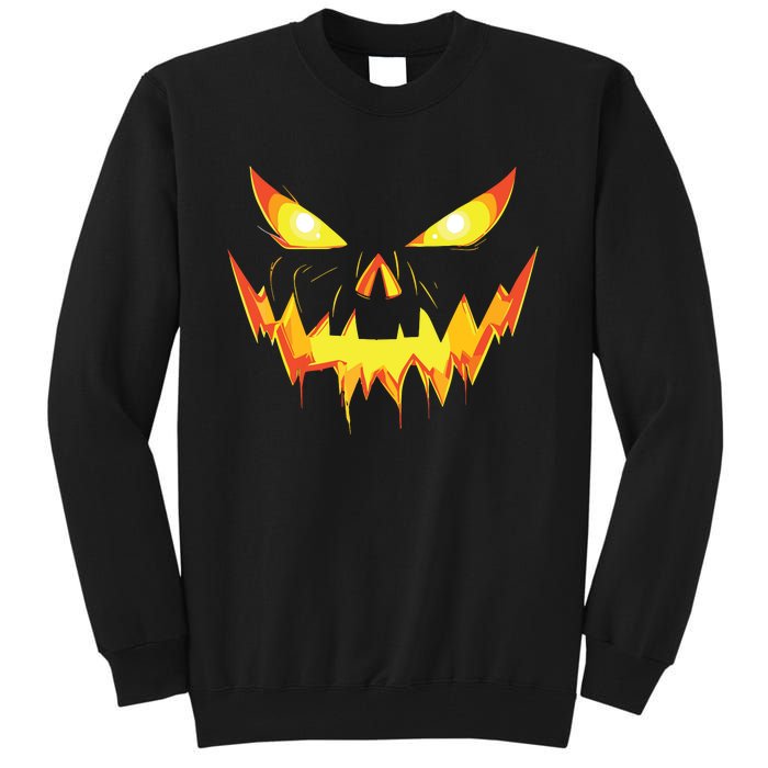 Jack O Lantern Face Pumpkin Scary Halloween Costume Funny Tall Sweatshirt