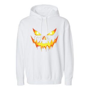 Jack O Lantern Face Pumpkin Scary Halloween Costume Funny Garment-Dyed Fleece Hoodie