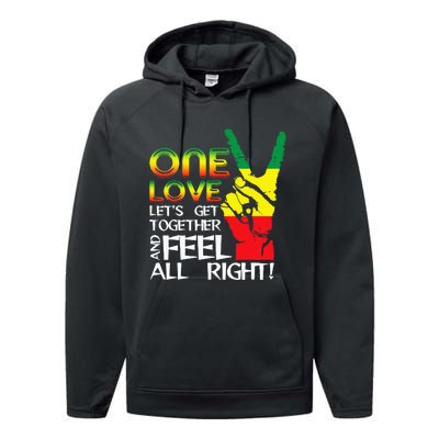 Jamaica One Love Reggae Caribbean Music Pride Flag Performance Fleece Hoodie