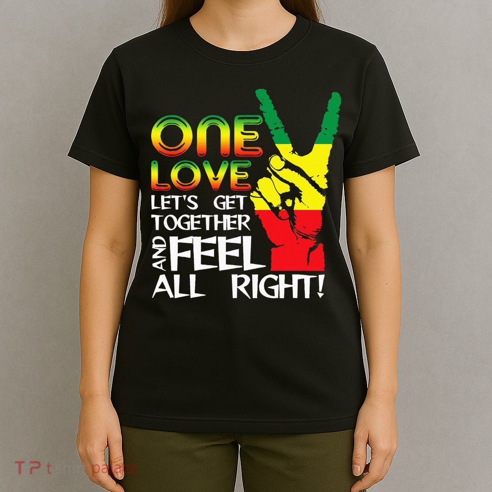 Jamaica One Love Reggae Caribbean Music Pride Flag T-Shirt