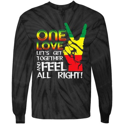 Jamaica One Love Reggae Caribbean Music Pride Flag Tie-Dye Long Sleeve Shirt