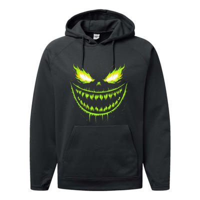 Jack O Lantern Scary Pumpkin Halloween Performance Fleece Hoodie