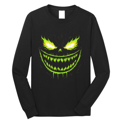 Jack O Lantern Scary Pumpkin Halloween Long Sleeve Shirt