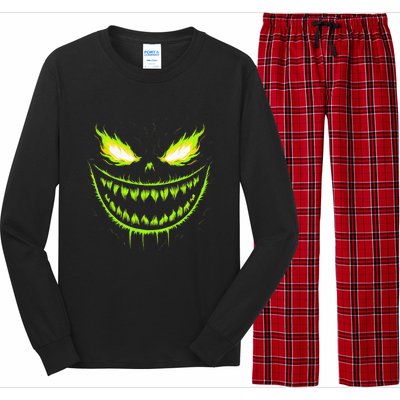 Jack O Lantern Scary Pumpkin Halloween Long Sleeve Pajama Set