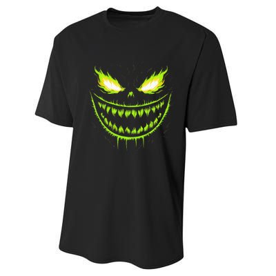 Jack O Lantern Scary Pumpkin Halloween Performance Sprint T-Shirt