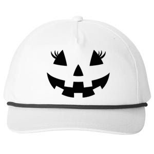 Jack O Lantern Face Pumpkin Eyelashes Hallowen Snapback Five-Panel Rope Hat