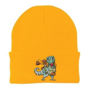 Jack O Lantern Riding T Rex Knit Cap Winter Beanie