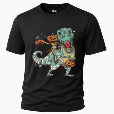 Jack O Lantern Riding T Rex Performance Shirt