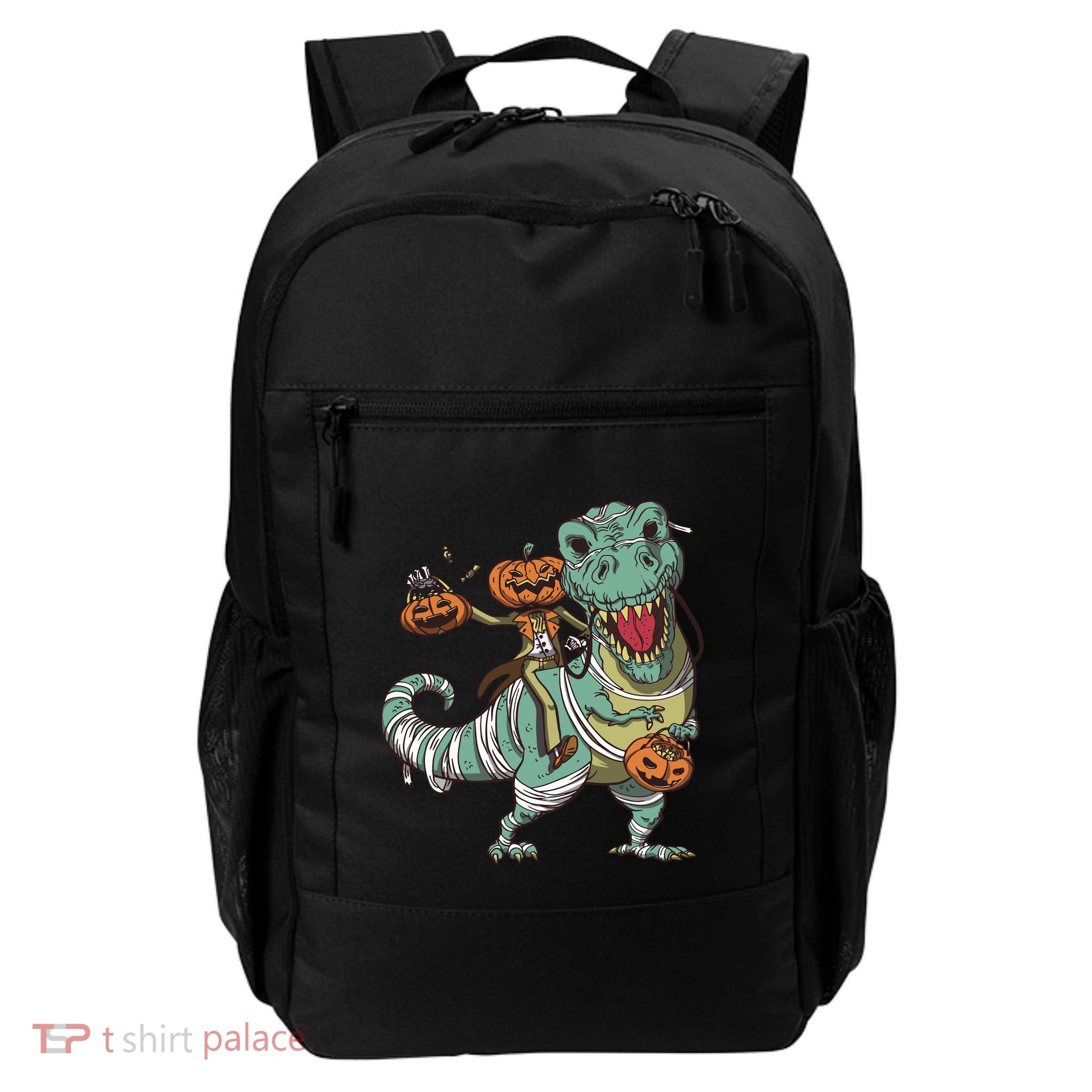 Jack O Lantern Riding T Rex Daily Commute Backpack