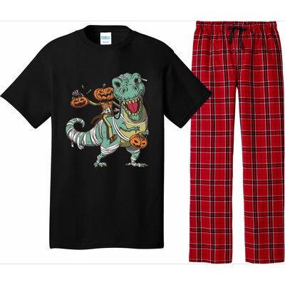 Jack O Lantern Riding T Rex Pajama Set