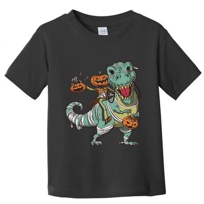 Jack O Lantern Riding T Rex Toddler T-Shirt