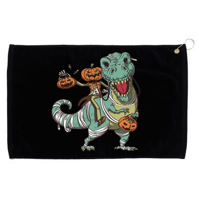 Jack O Lantern Riding T Rex Grommeted Golf Towel