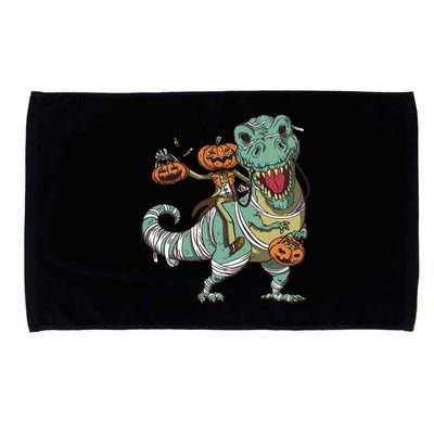 Jack O Lantern Riding T Rex Microfiber Hand Towel